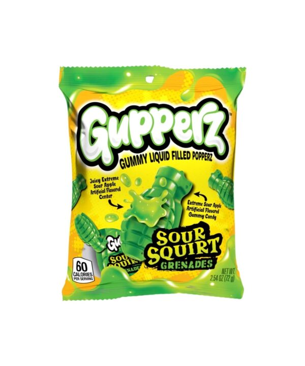 Gupperz Sour Squirt Grenades Peg Bag 12x72g
