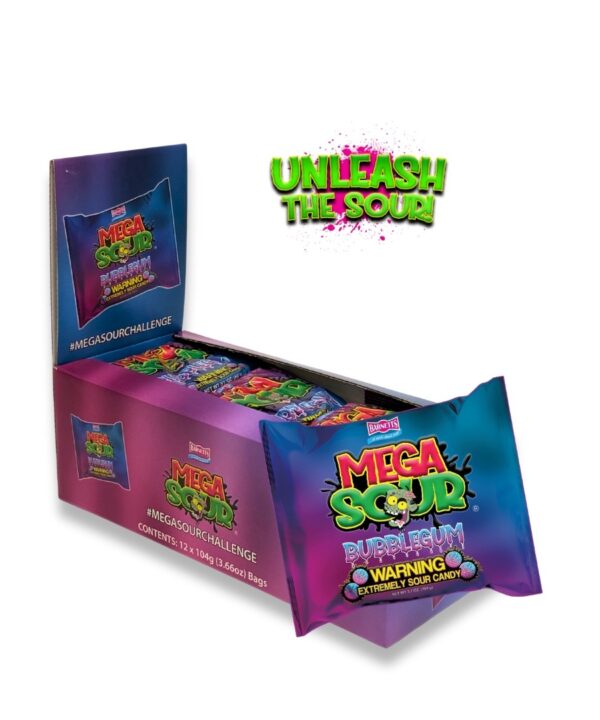 Barnetts Display #MegaSourChallenge Bubblegum 12x104g