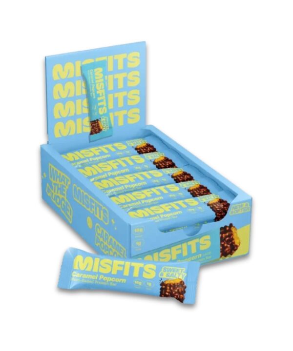 Misfits Vegan Protein Bar Caramel Popcorn 15x50GR