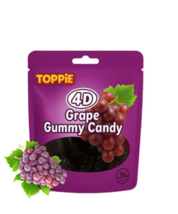 TOPPIE Halal 4D Grape Gummy Candy 16x80g