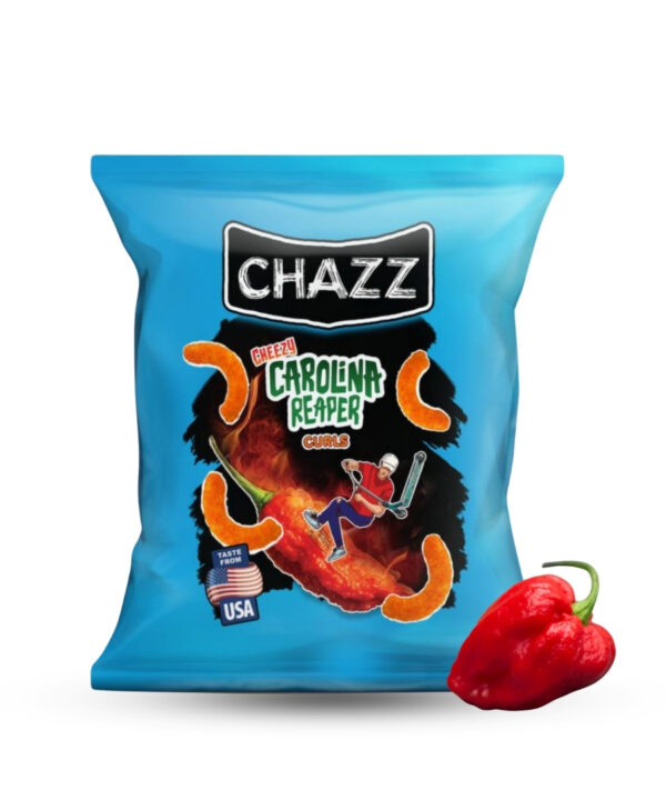 Chazz Crispy Corn Cheese Curls - Carolina Reaper Pepper 20x100g (BBD: 12/10/2026)
