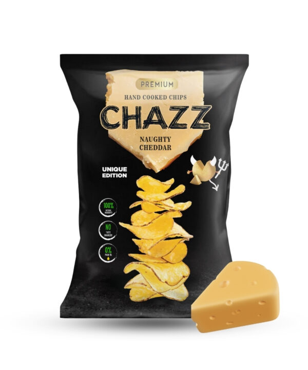 Chazz Hand Cooked Chips Naughty Cheddar 15x90g