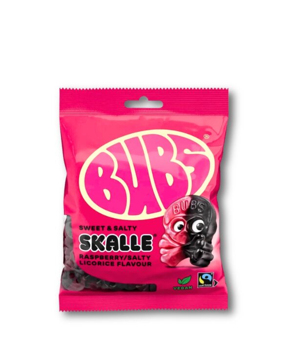BUBS Skalle Sour Raspberry / Salty Licorice 16x90g