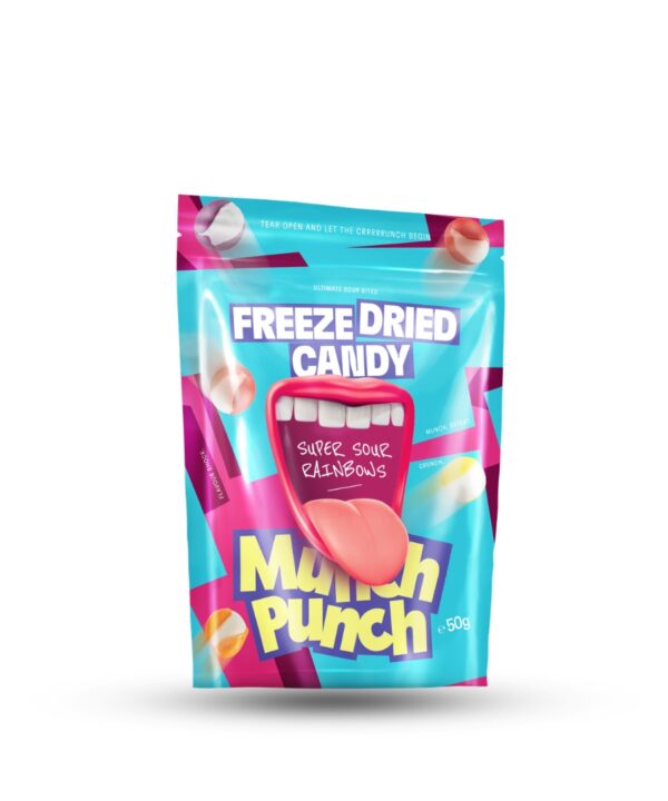 Munch Punch Freeze Dried Candy - Super Sour Rainbows 15x50g