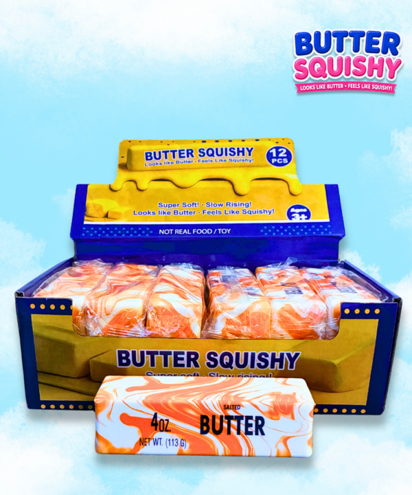 TikTok Viral Squishy Dumplings Butter Bar Orange Swirl 1×12 Pcs