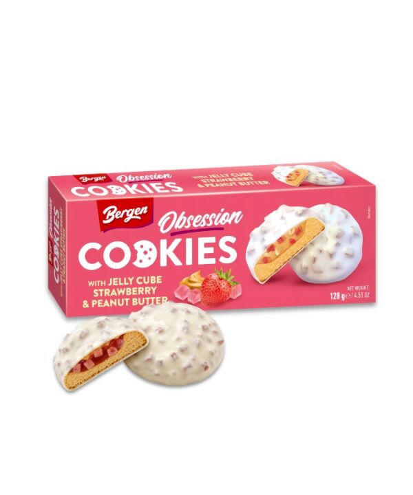 Bergen Cookies Jelly Cube Strawberry & Peanut Butter 27x128g