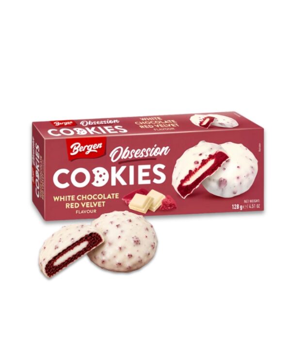Bergen Cookies White Chocolate Red Velvet 27x128g