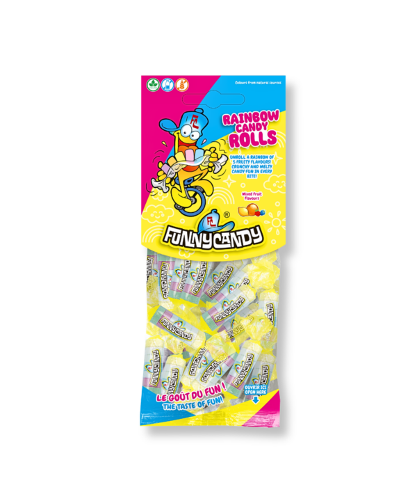 Funny Candy 'Hanging Bag' Rainbow Rolls 15x112g