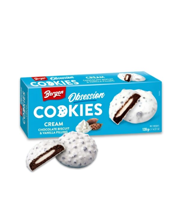 Bergen Cookies Chocolate Biscuit & Vanilla 27x128g