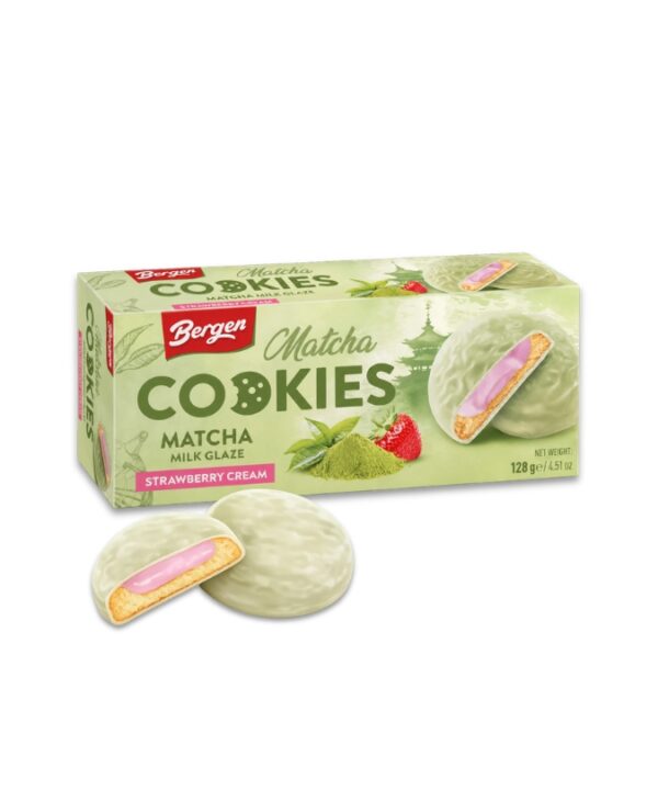 Bergen Cookies Matcha Strawberry 18x128g