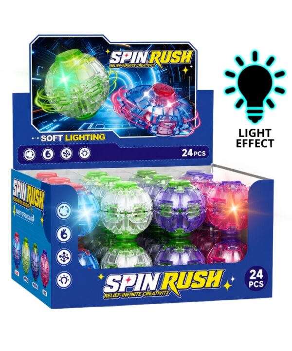 Viral TikTok Fidget Spinner Ball 'Spin Rush' With Light Effect Display 24pcs