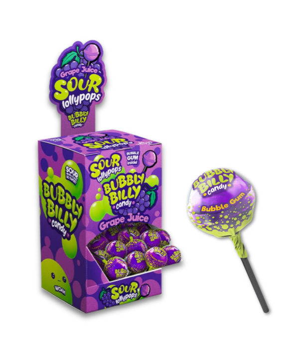 Bubbly Billy Lollypops Grape Juice 100x17g