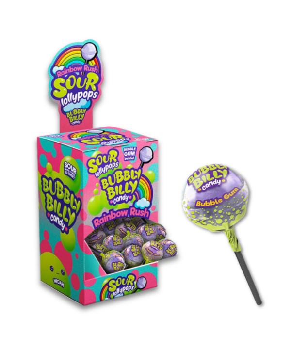 Bubbly Billy Lollypops Rainbow Rush 100x17g