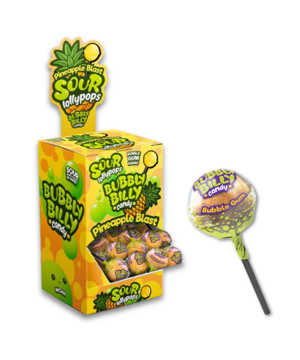 Bubbly Billy Lollypops Pineapple Blast 100x17g