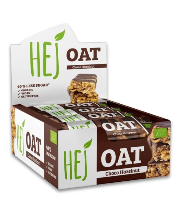 HEJ Natural Oat Bar Organic Chocolate Hazelnut 12x45g