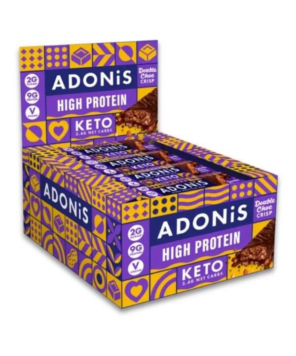 Adonis Foods High Protein Keto Bar Double Choc Crisp 16x45g
