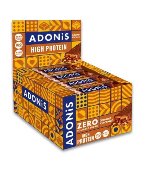 Adonis Foods High Protein Keto Bar Peanut Caramel 16x45g