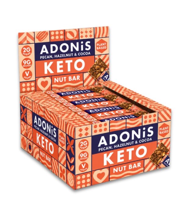 Adonis Foods Keto Nut Bar Pecan, Hazelnut & Cocoa 16x35g