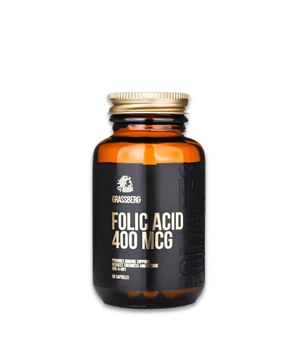 Grassberg Folic Acid 400 mcg Unflavoured 1x60 Caps