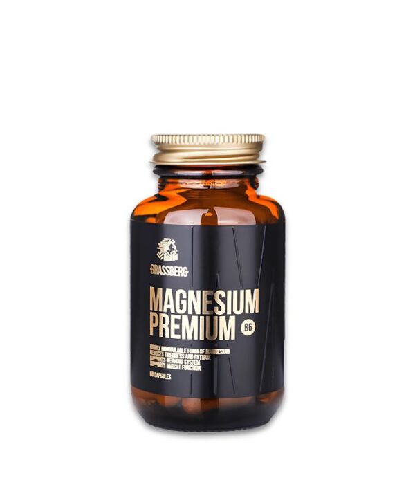 Grassberg Magnesium Premium B6 Unflavoured 1x60 Caps