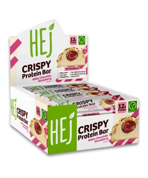 HEJ Natural HEJ Crispy Bar White Chocolate Strawberry 12x45g