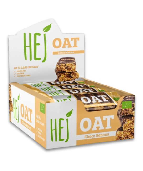 HEJ Natural Oat Bar Organic Chocolate Banana 12x45g