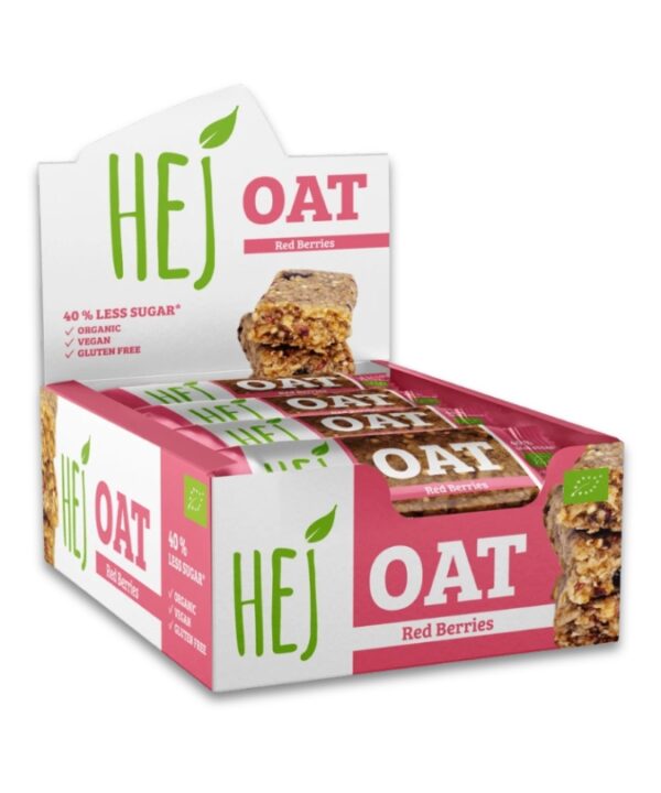 HEJ Natural Oat Bar Organic Red Berries 12x45g