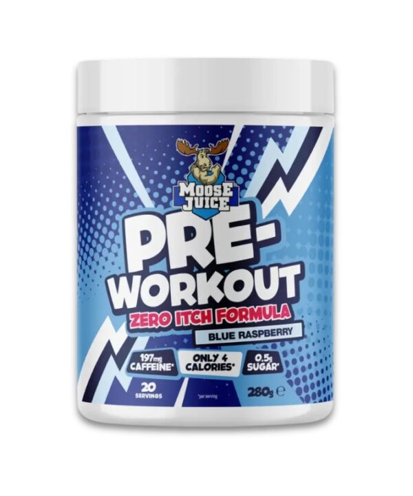 Muscle Moose Pre-Workout Zero Itch Formula Blue Raspberry 1x280g