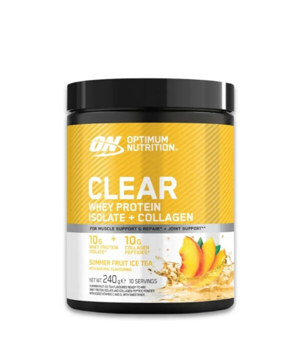 Optimum Nutrition Clear Whey Protein Isolate + Collagen Summer Fruit Ice Tea 1x240g