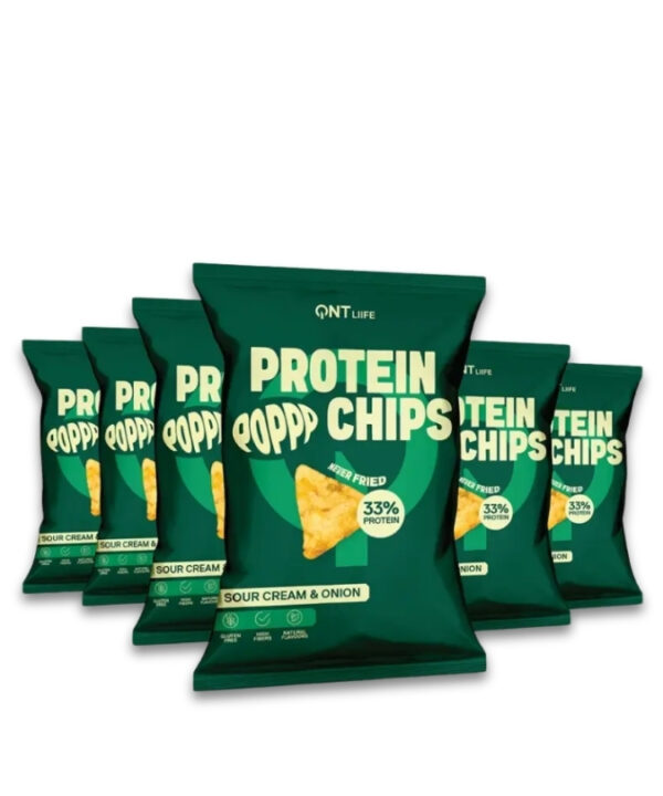 QNT Protein Chips Sour Cream & Onion 12x50g
