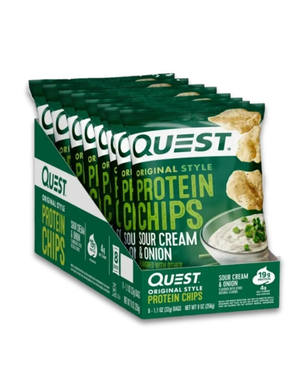QUEST Protein Chips Sour Cream & Onion 8x32g