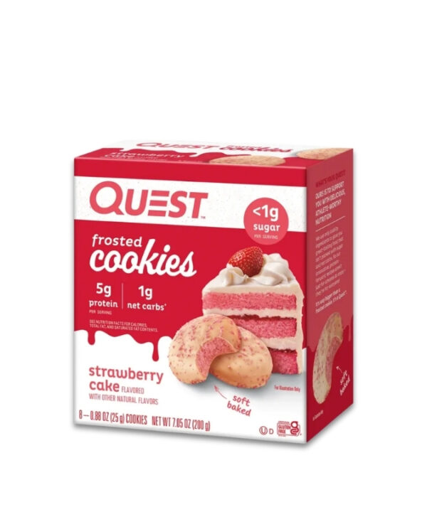 QUEST Protein Frosted Cookies Strawberry Cake 8x25g
