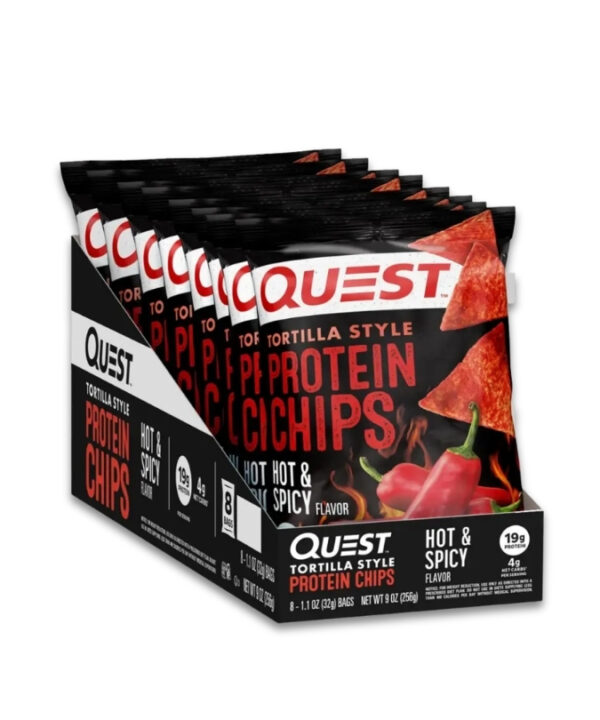 QUEST Protein Tortilla Chips Hot & Spicy 8x32g