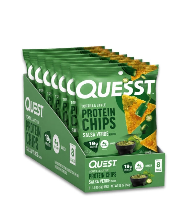 QUEST Protein Tortilla Chips Salsa Verde 8x32g