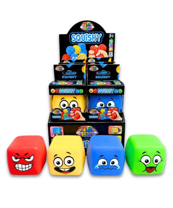 Viral Happy Face Square Squishy 1x12