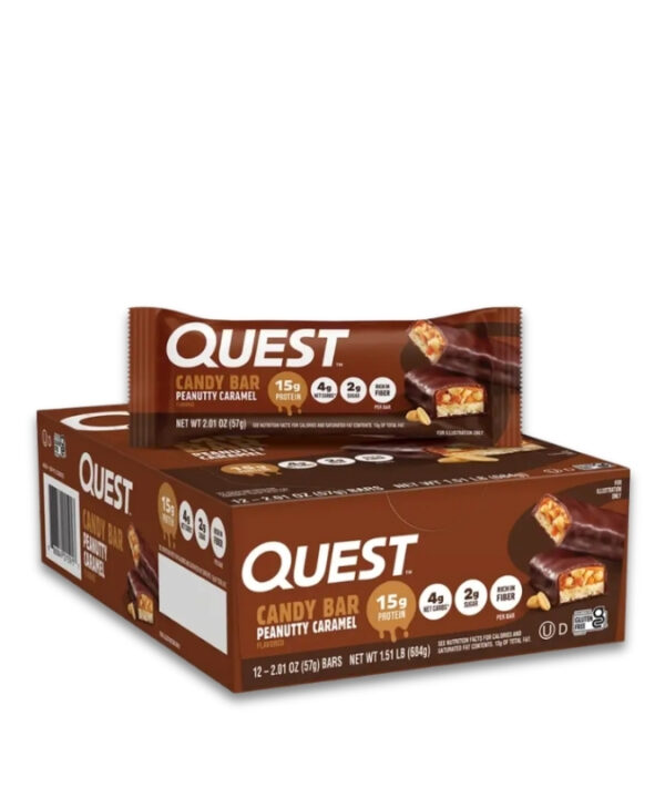 QUEST Candy Bar Peanutty Caramel 12x57g