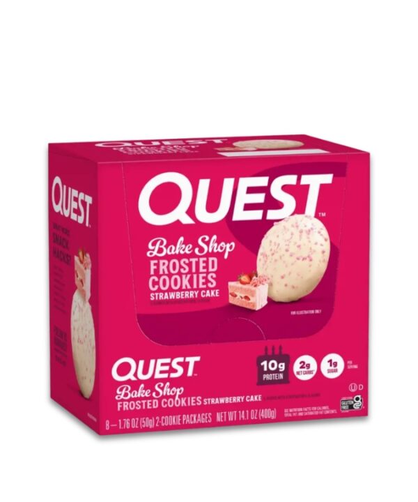 QUEST Protein Frosted Cookies Strawberry Cake 8x50g