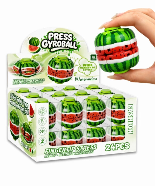 Viral TikTok Spinner Press Gyroball Watermelon Display 1x24 Units