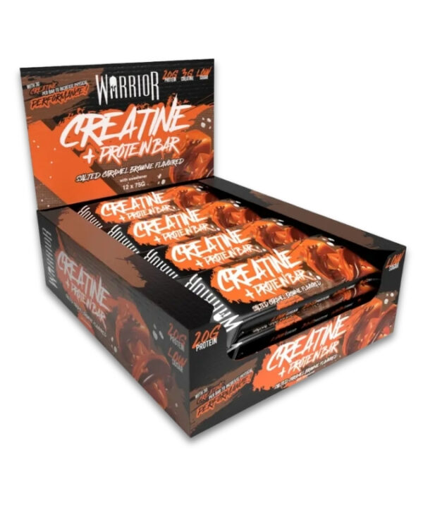 Warrior Creatine + Protein Bar Salted Caramel Brownie 12x75g