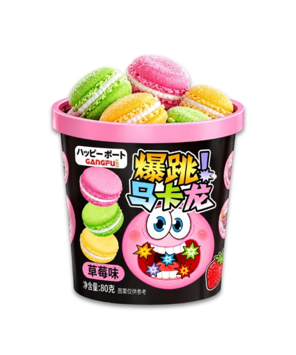 Gangfu Popping Macarons Strawberry 24x80g