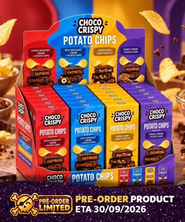 Choco Crispy Potato Chips 4 Flavor Mix Display 12-Pack