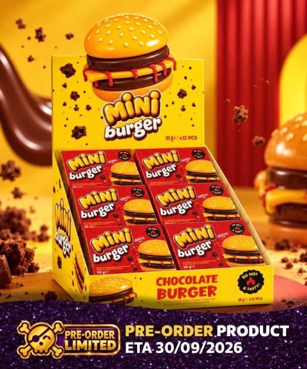 Mini Chocolate Burger Display 12x50g