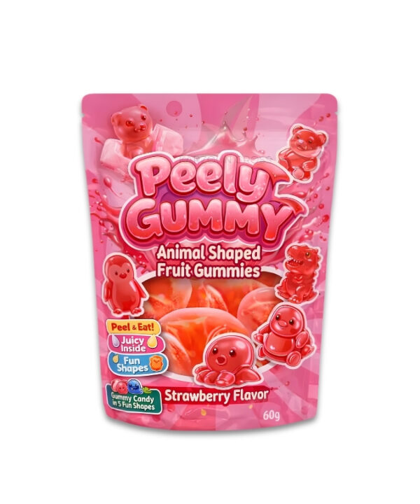 Peely Gummy Animal Shaped Strawberry 36x60g