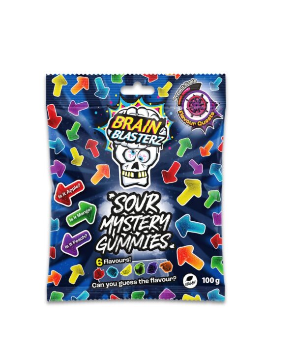 Brain Blasterz Sour Mystery Gummy Bag 16x100g