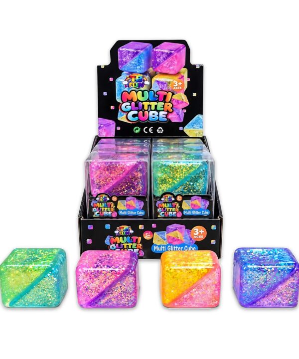 Viral Multi Glitter Cube Sugar Squishy 1x12
