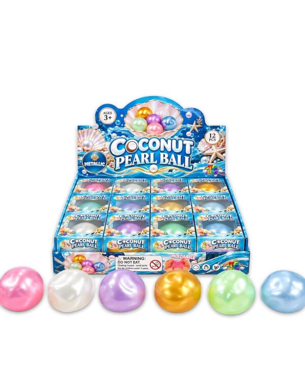 Viral Pearl Coconut Ball Squishy 1x12